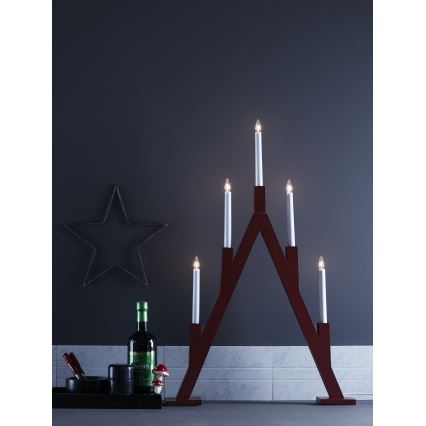 Markslöjd 703836 - Joulukynttilänjalka BJURFORS 5xE10/3W/55V punainen