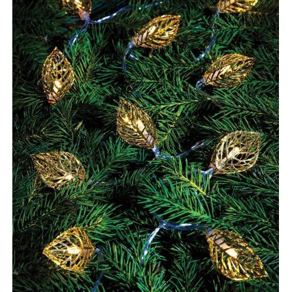 Markslöjd 703859 - LED-koristeketju LEAF LED/3xAA 1,85m lämpimänvalkoinen