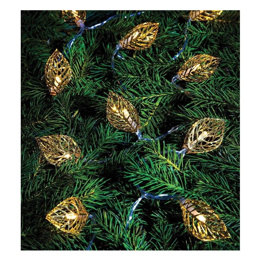 Markslöjd 703859 - LED-koristeketju LEAF LED/3xAA 1,85m lämpimänvalkoinen
