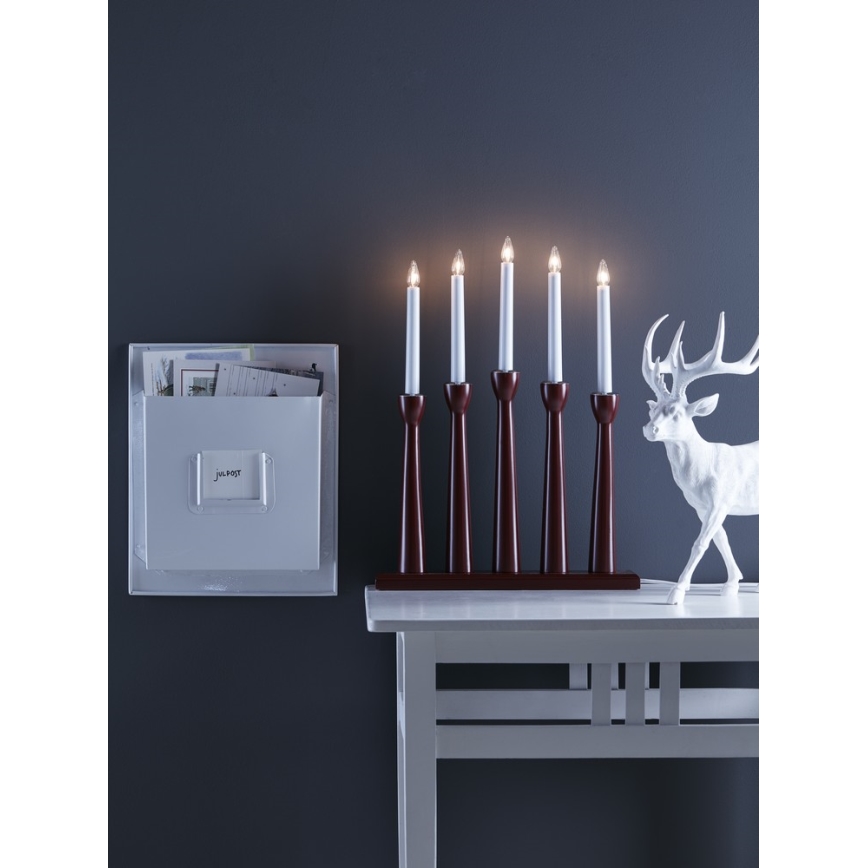 Markslöjd 704176 - Joulukynttilänjalka MASESKÄR 5xE10/3W/230V punainen