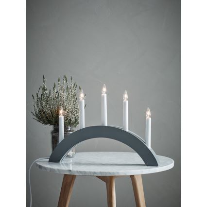 Markslöjd 704470 - Joulukynttilänjalka ATLE 5xE10/3W/230V harmaa