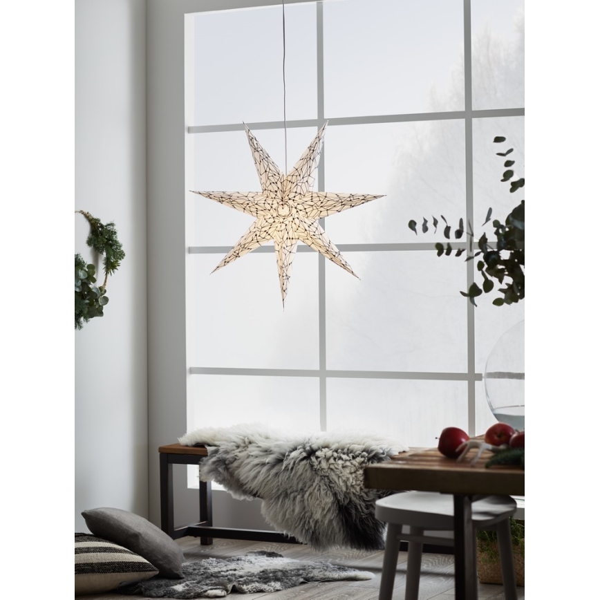 Markslöjd 704876 - joulukoristeet KARLA 1xE14/25W/230V valkoinen 75 cm