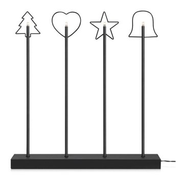 Markslöjd 705255 - Joulukynttelikkö GINGER 4xE5/0,8W/12V musta