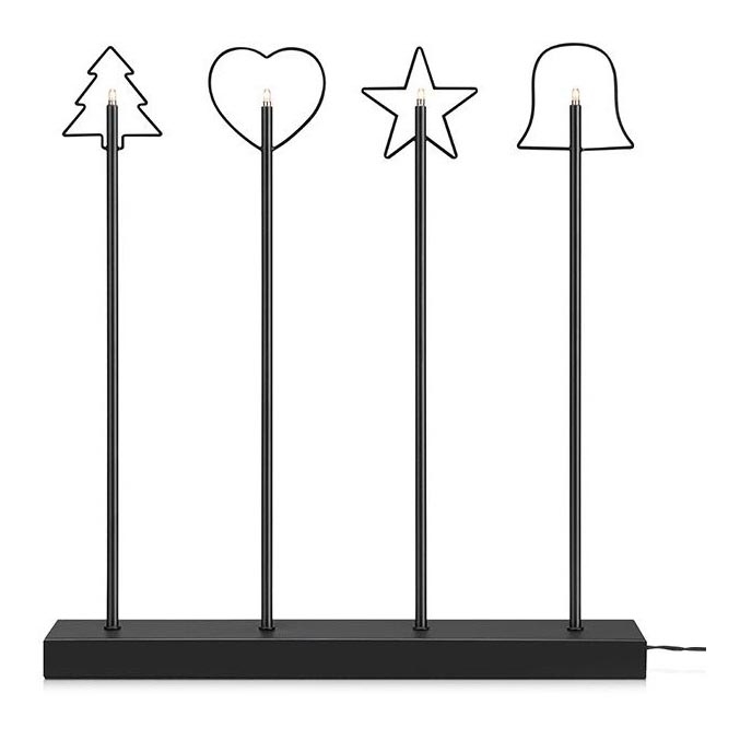 Markslöjd 705255 - Joulukynttelikkö GINGER 4xE5/0,8W/12V musta