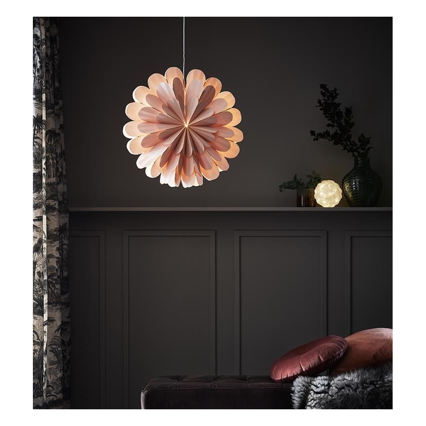 Markslöjd 705307 - joulukoristeet MARIGOLD 1xE14/25W/230V 60 cm vaaleanpunainen