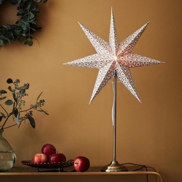 Markslöjd 705310 - joulukoristeet BAROQUE 1xE14/25W/230V 65 cm valkoinen/mattakromi