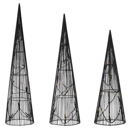 Markslöjd 705748 - SETTI 3x LED Joulukoriste DUNGE 45xLED/0,03W/4,5V musta