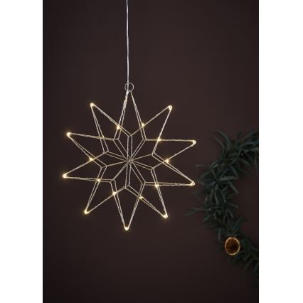 Markslöjd 705750 - LED-joulukoriste GLEAM LED/0,6W/3xAA hopea