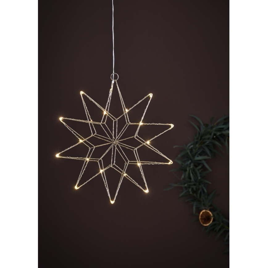 Markslöjd 705750 - LED-joulukoriste GLEAM LED/0,6W/3xAA hopea
