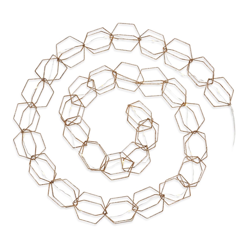 Markslöjd 705754 - LED-koristeketju SERVE LED/3xAA 1,9m kulta