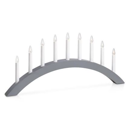 Markslöjd 705811 - Jouluinen kynttelikkö ATLE 9xE10/3W/230V harmaa