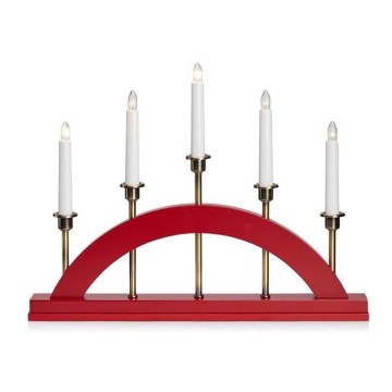 Markslöjd 705833 - Joulu kynttilänjalka BRIDGE 5xE10/3W/230V punainen