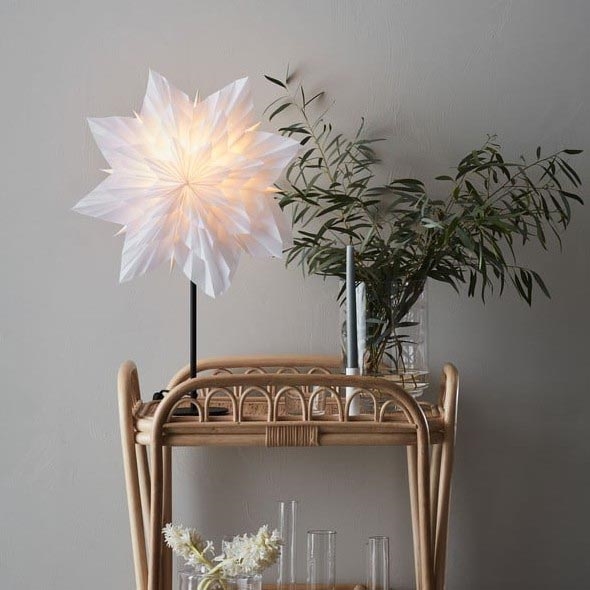 Markslöjd 705838 - joulukoristeet NEELA 1xE14/25W/230V 43 cm valkoinen/musta