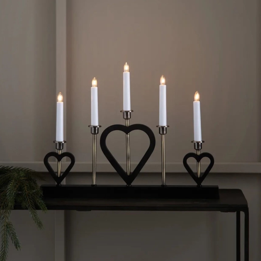 Markslöjd 705938 - Joulukynttelikkö MELISSA 5xE10/3W/230V musta/messinki
