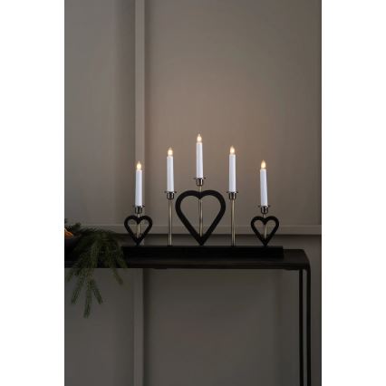 Markslöjd 705938 - Joulukynttelikkö MELISSA 5xE10/3W/230V musta/messinki