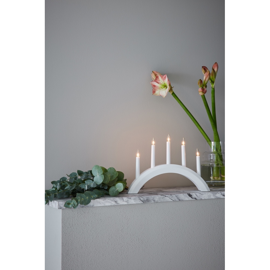 Markslöjd 705952 - Joulukynttilänjalka AVENTO 5xE10/3W/230V valkoinen