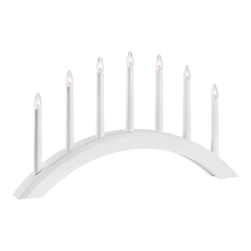 Markslöjd 705953 - Joulukynttilänjalka AVENTO 7xE10/3W/230V valkoinen