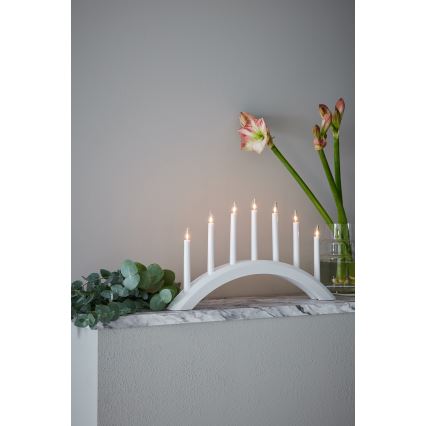 Markslöjd 705953 - Joulukynttilänjalka AVENTO 7xE10/3W/230V valkoinen