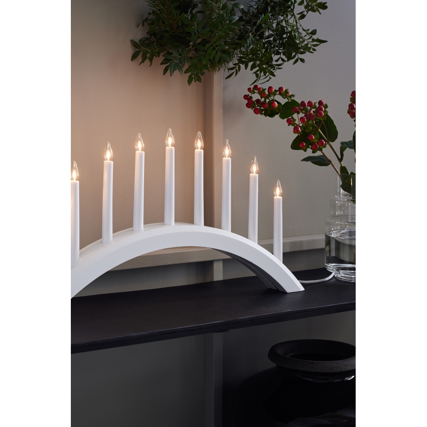 Markslöjd 705954 - Joulukynttilänjalka AVENTO 9xE10/3W/230V valkoinen