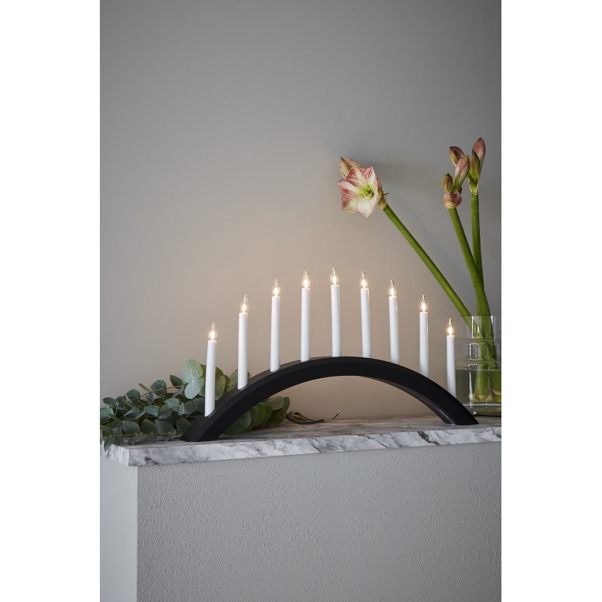 Markslöjd 705957 - Joulukynttilänjalka AVENTO 9xE10/3W/230V musta