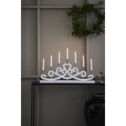 Markslöjd 705965 - Joulukynttilänjalka NIGHTFALL 7xE10/3W/230V valkoinen