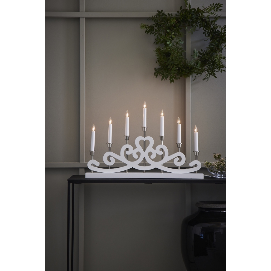 Markslöjd 705965 - Joulukynttilänjalka NIGHTFALL 7xE10/3W/230V valkoinen