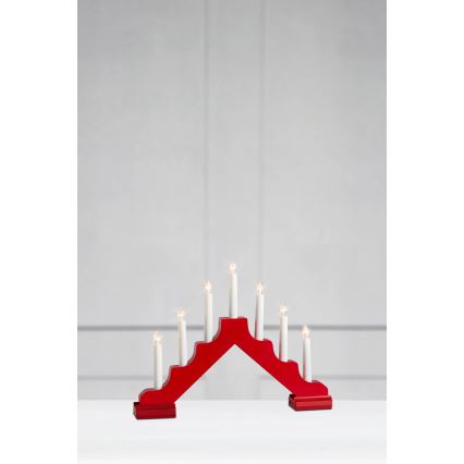 Markslöjd 706050 - LED-joulukynttilänjalka EVELIN 7xLED/0,06W/6xAA valkoinen