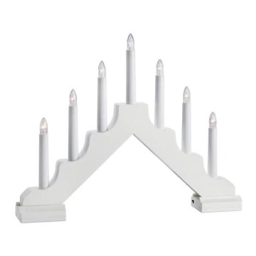 Markslöjd 706051 - LED-joulukynttilänjalka EVELIN 7xLED/0,06W/6xAA valkoinen