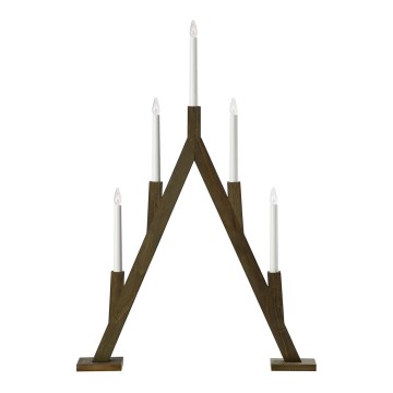 Markslöjd 706163 - Joulukynttilänjalka BJURFORS 5xE10/3W/230V ruskea