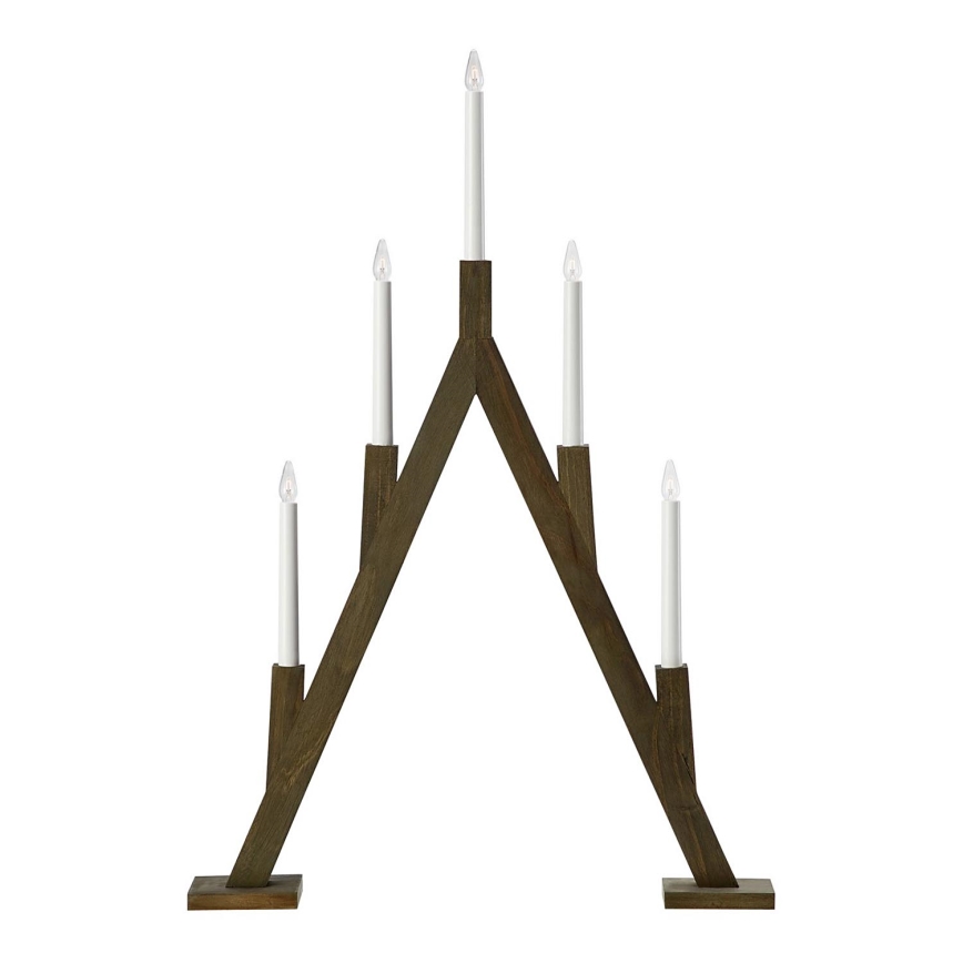 Markslöjd 706163 - Joulukynttilänjalka BJURFORS 5xE10/3W/230V ruskea