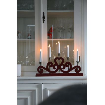 Markslöjd 706211 - Joulukynttelikkö ENEBY 5xE10/3W/230V punainen/messinki