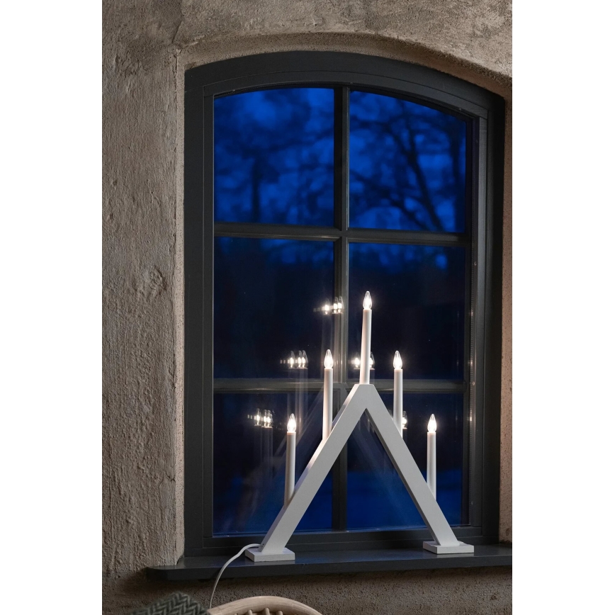 Markslöjd 706222 - Joulukynttelikkö ARIELE 5xE10/3W/230V mänty/valkoinen
