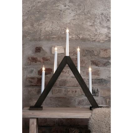 Markslöjd 706224 - Joulukynttelikkö ARIELE 5xE10/3W/230V mänty/ruskea