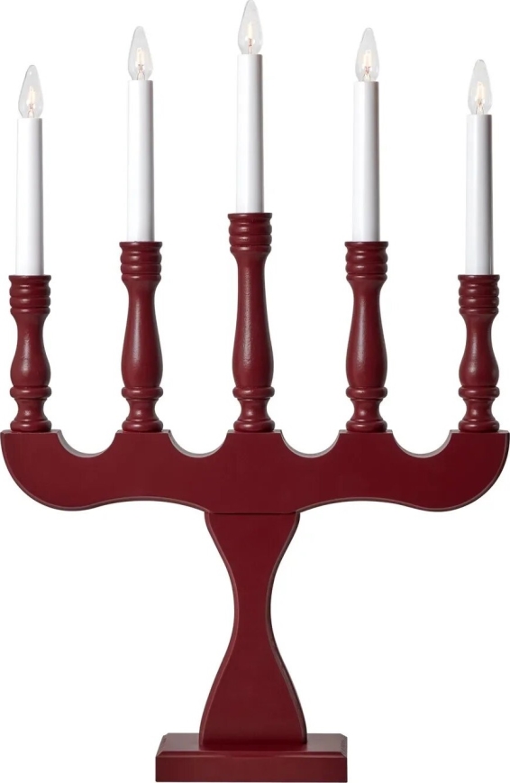 Markslöjd 706373 - Joulukynttelikkö SVANEHOLM 5xE10/3W/230V mänty/punainen