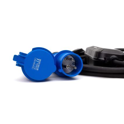 Matkalatauspiste sähköautoille EV/PHEV AC Tyyppi 2 32A/230V 7,4kW IP55 5m + adapteri 230V 3,7kW + kotelo