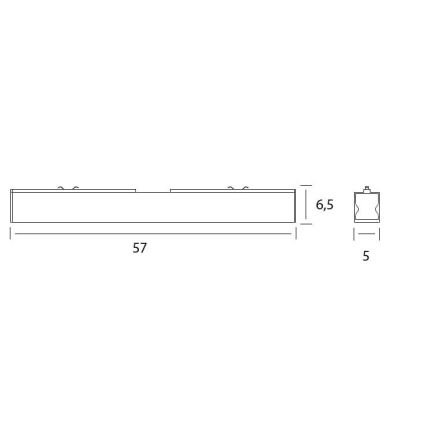 MAXLIGHT C0190D - Himmennettävä LED-kattovalaisin LINEAR LED/18W/230V 57 cm musta