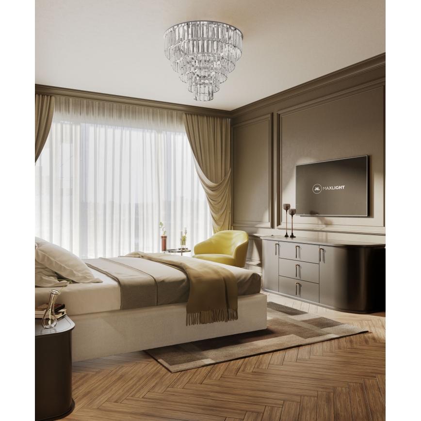 MAXLIGHT C0225 - Kattovalo MONACO 16xG9/40W/230V halkaisija 80 cm kiiltävä kromi