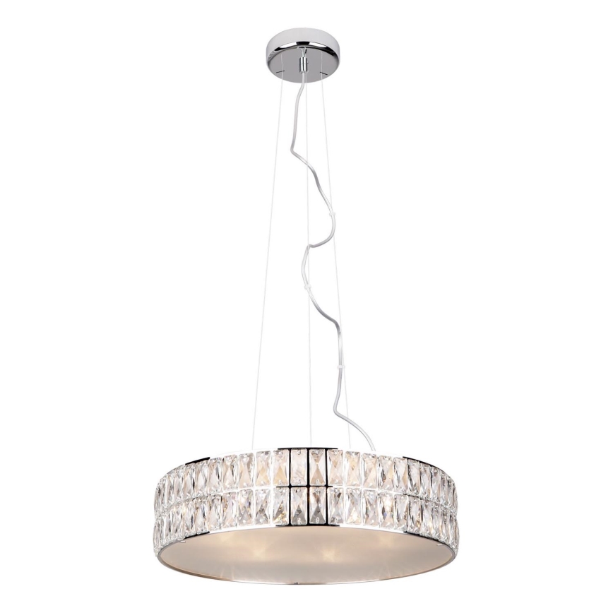MAXLIGHT P0236 - Kattokruunu johdossa DIAMANTE 5xG9/42W/230V halkaisija 38 cm kiiltävä kromi
