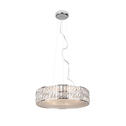 MAXLIGHT P0236 - Kattokruunu johdossa DIAMANTE 5xG9/42W/230V halkaisija 38 cm kiiltävä kromi