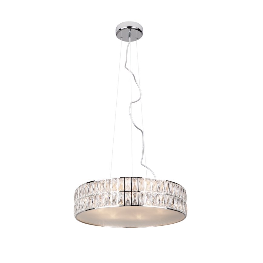 MAXLIGHT P0236 - Kattokruunu johdossa DIAMANTE 5xG9/42W/230V halkaisija 38 cm kiiltävä kromi
