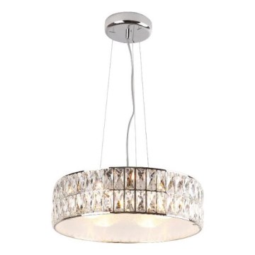 MAXLIGHT P0238 - Kattokruunu johdossa DIAMANTE 6xG9/42W/230V halkaisija 46 cm kiiltävä kromi