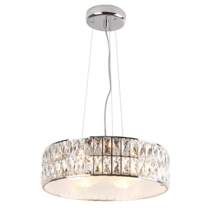 MAXLIGHT P0238 - Kattokruunu johdossa DIAMANTE 6xG9/42W/230V halkaisija 46 cm kiiltävä kromi