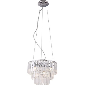 MAXLIGHT P0259 - Kattokruunu johdossa MONACO 9xG9/40W/230V halkaisija 42 cm kiiltävä kromi