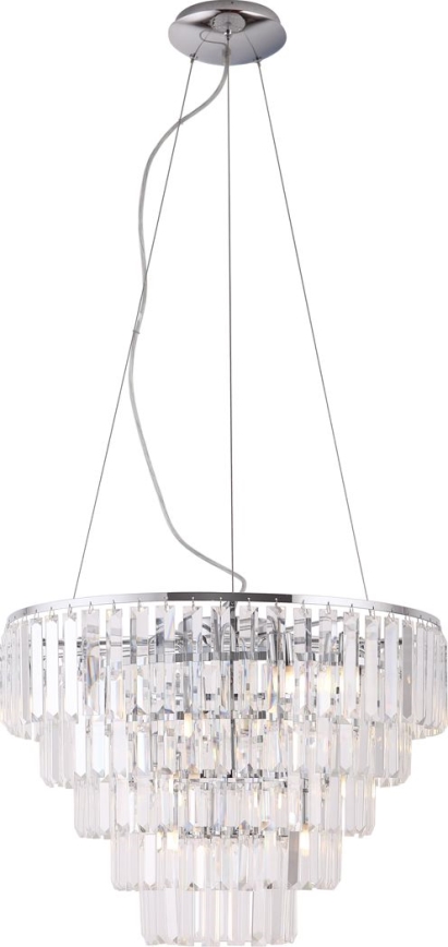 MAXLIGHT P0260 - Kattokruunu johdossa MONACO 15xG9/40W/230V halkaisija 60 cm kiiltävä kromi