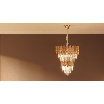 MAXLIGHT P0283 - Kattokruunu ketjussa VOGUE 16xE14/40W/230V halkaisija 60 cm kulta