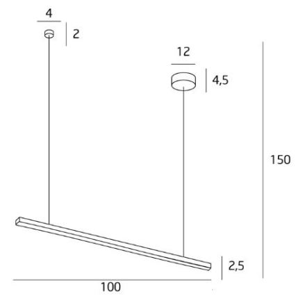 MAXLIGHT P0310 - LED-kattokruunu johdossa TRIO LED/12W/230V musta