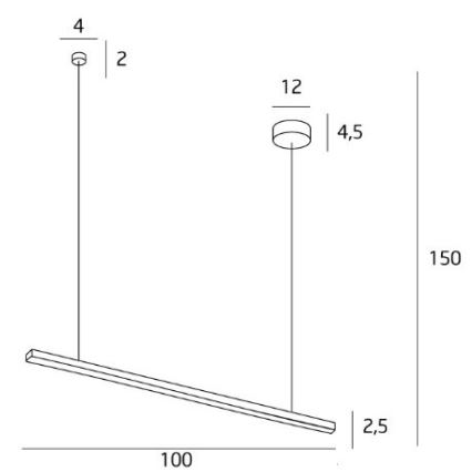 MAXLIGHT P0310D - Himmennettävä LED-kattokruunu johdossa TRIO LED/12W/230V musta