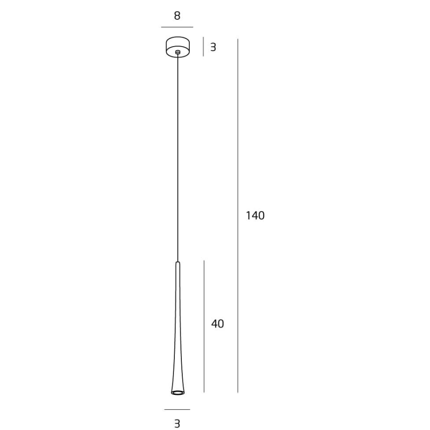 MAXLIGHT P0372 - LED-kattokruunu johdossa KAHVI LED/7W/230V halkaisija 3 cm musta