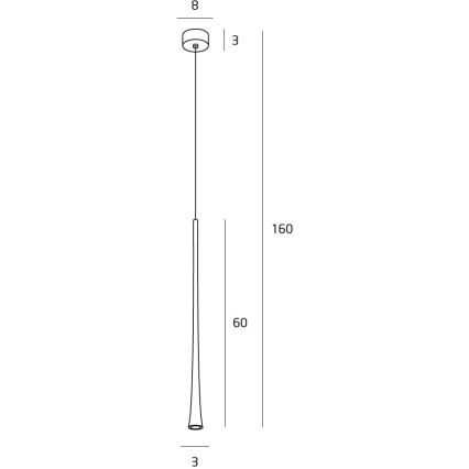 MAXLIGHT P0373 - LED-kattokruunu johdossa KAHVI LED/7W/230V halkaisija 3 cm musta