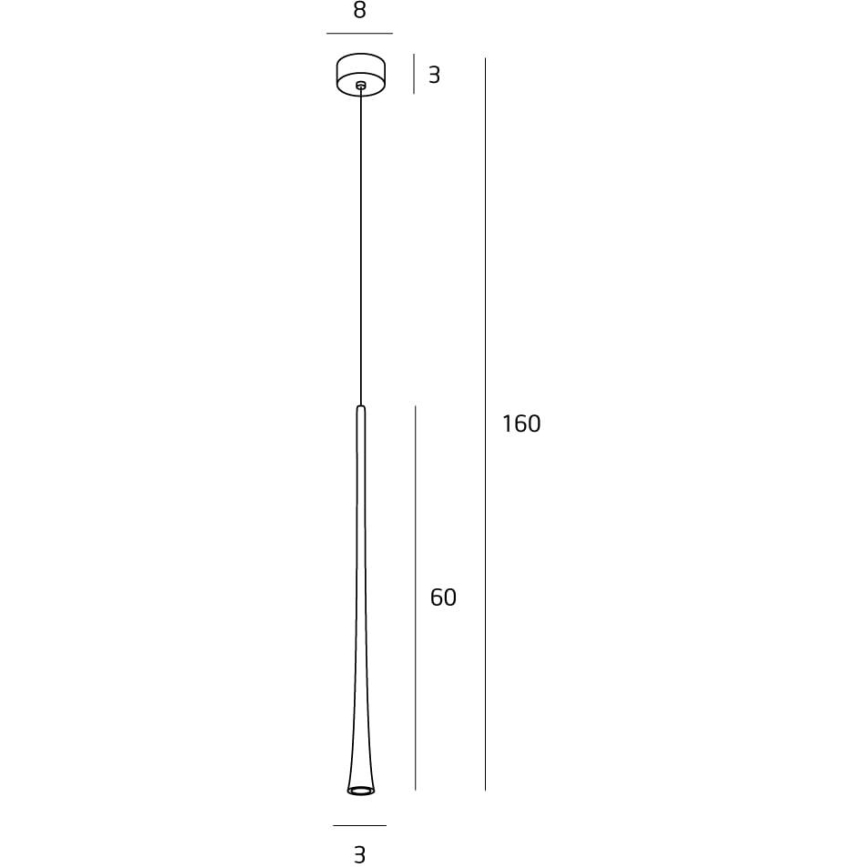 MAXLIGHT P0373 - LED-kattokruunu johdossa KAHVI LED/7W/230V halkaisija 3 cm musta